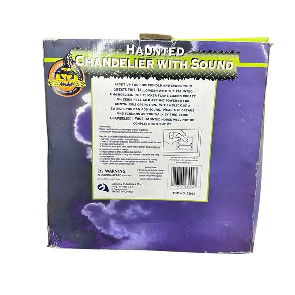 Vtg Gemmy Haunted 16” Spooky Chandelier With Sound & Flickering Lights Gargoyles - Picture 17 of 17